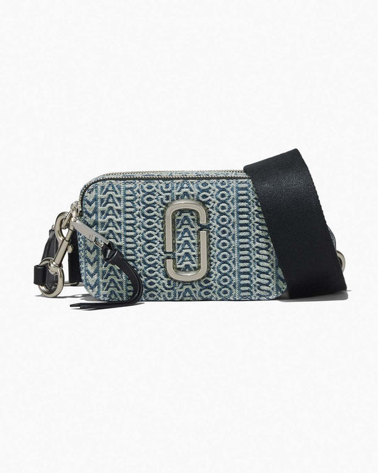The Washed Monogram Denim Snapshot Sun Faded Denim Marc Jacobs