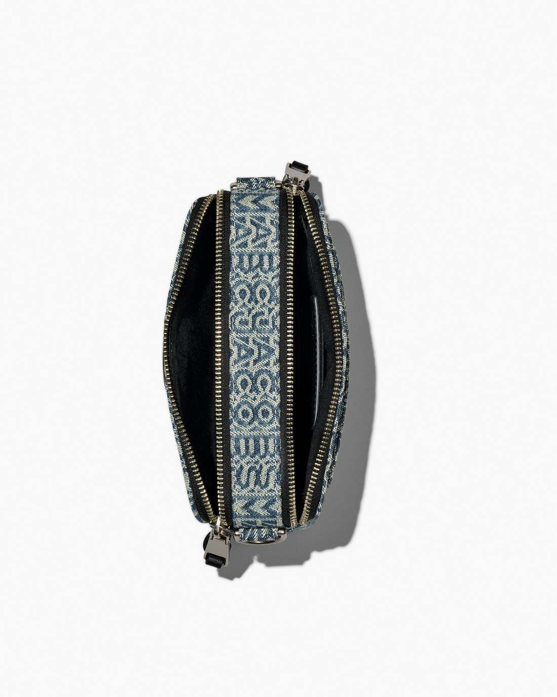 The Washed Monogram Denim Snapshot Sun Faded Denim Marc Jacobs