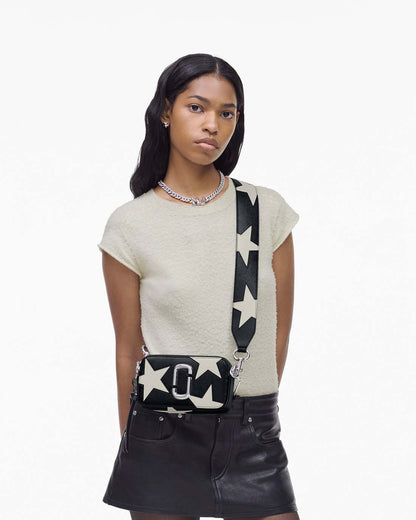 The Star Patchwork Leather Snapshot Black/White Marc Jacobs