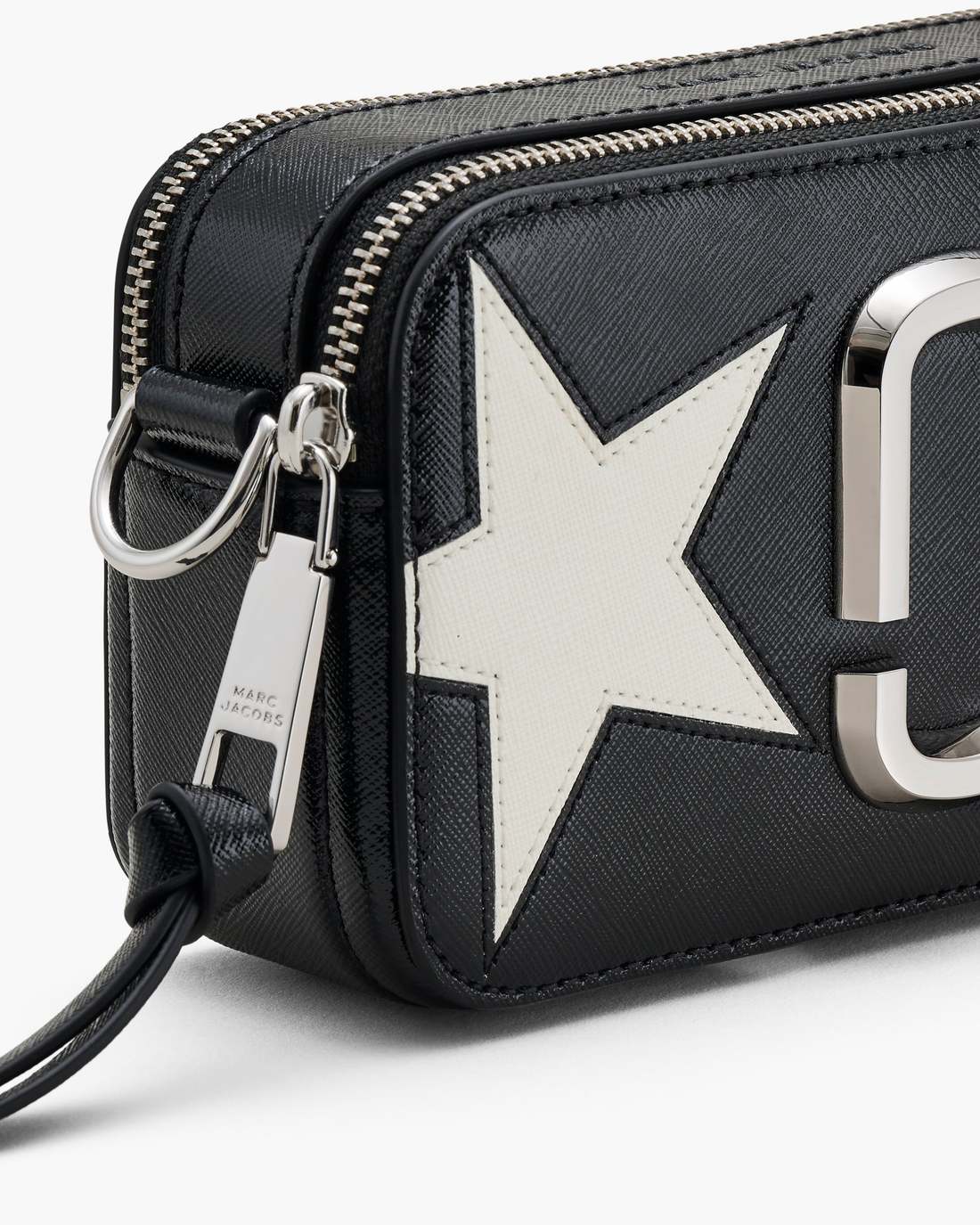 The Star Patchwork Leather Snapshot Black/White Marc Jacobs