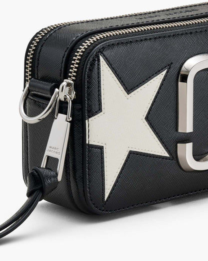 The Star Patchwork Leather Snapshot Black/White Marc Jacobs