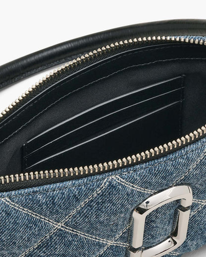 The Quilted Denim Snapshot Convertible Shoulder Bag Light Wash Indigo Marc Jacobs