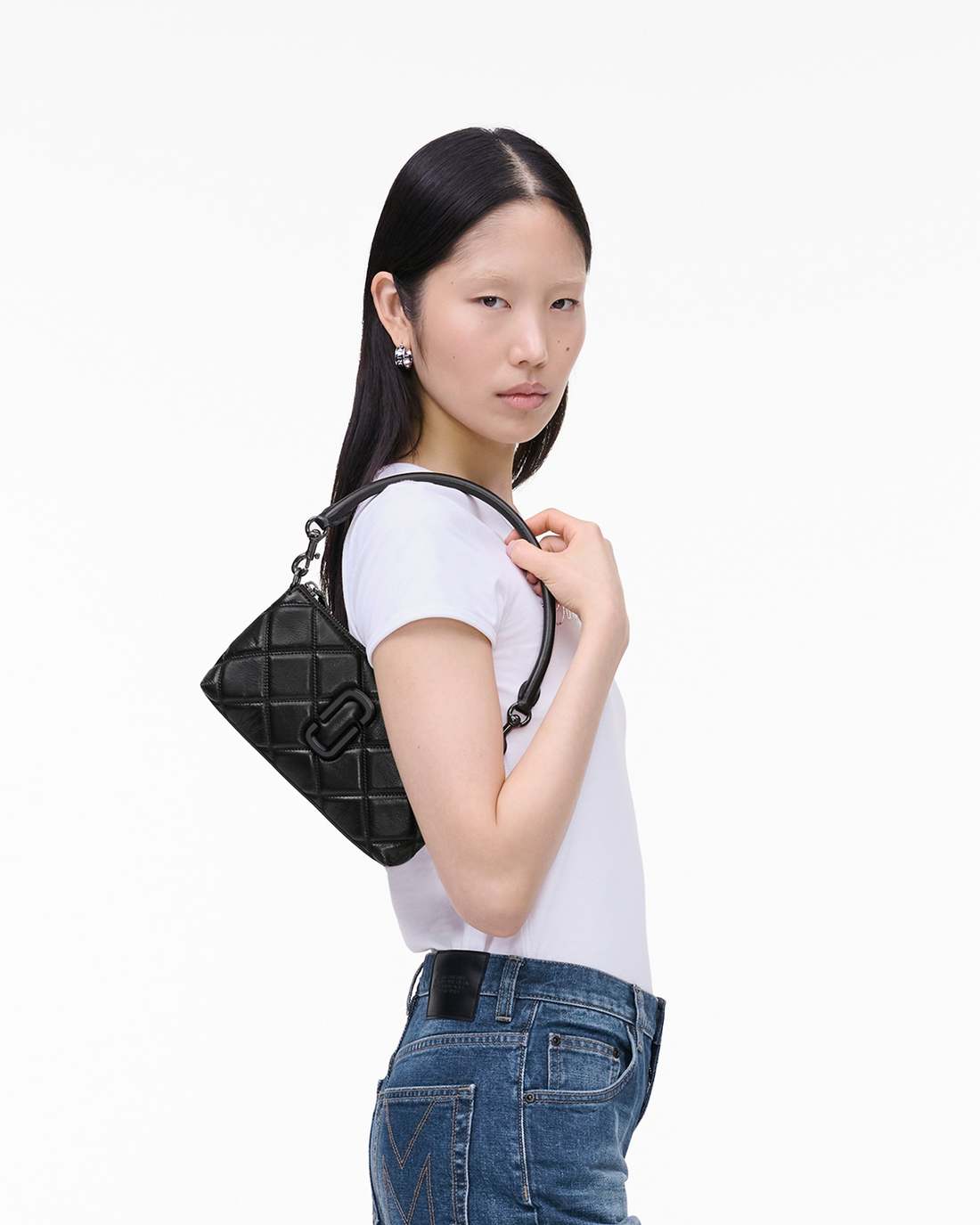 The Quilted Snapshot Convertible Shoulder Bag Black Marc Jacobs