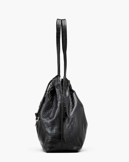 The Croc Cristina Tote Black Marc Jacobs