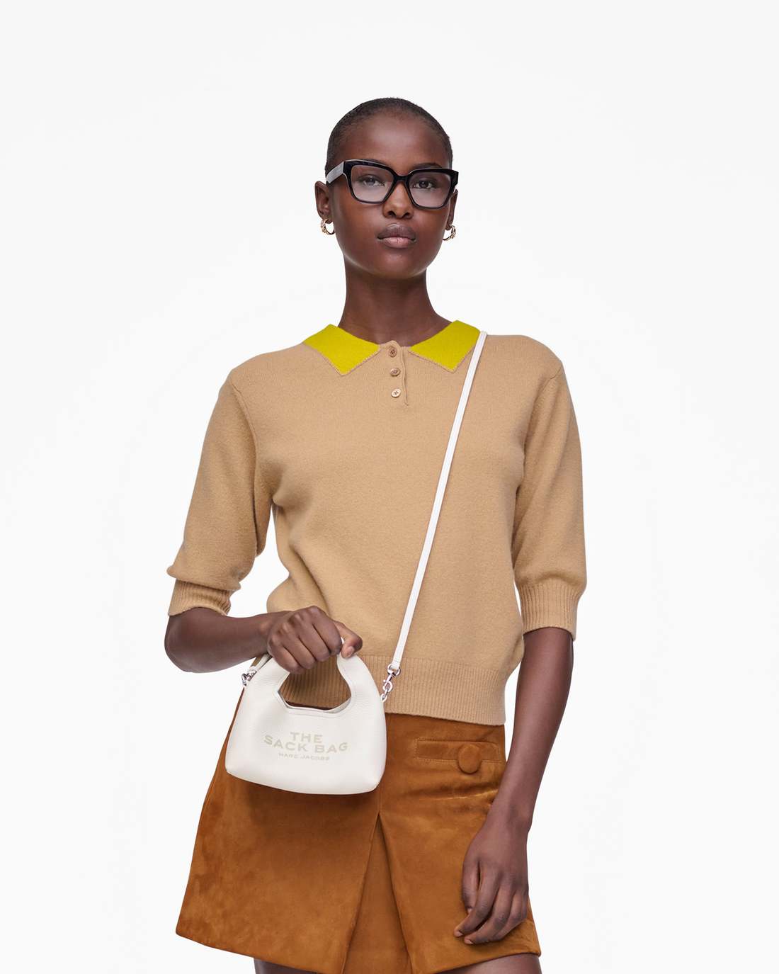 The Micro Crossbody Sack Bag White Marc Jacobs