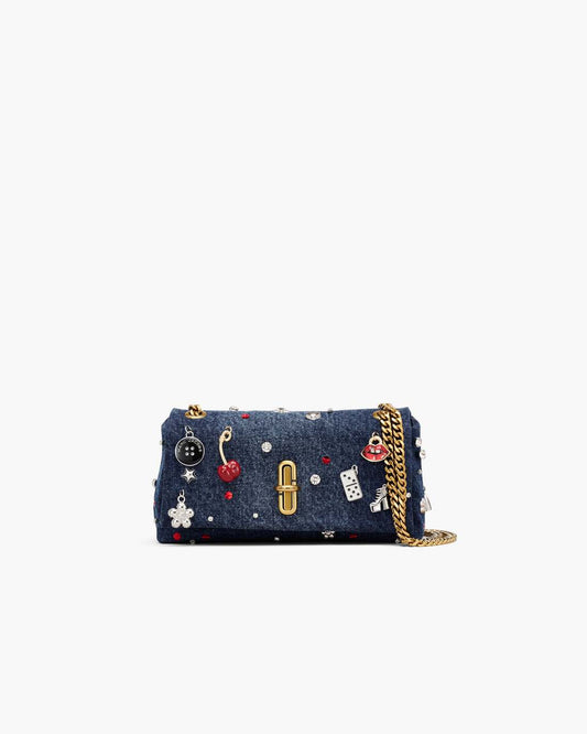 The Trinket Charm Denim Dual Chain Mini Bag Medium Wash Multi Marc Jacobs