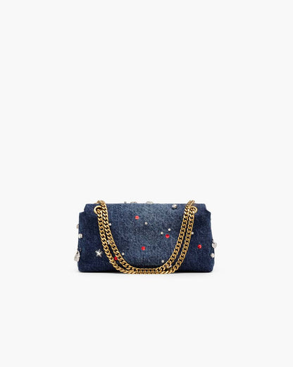 The Trinket Charm Denim Dual Chain Mini Bag Medium Wash Multi Marc Jacobs