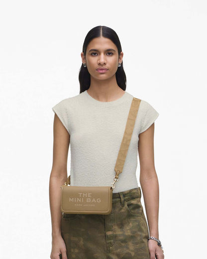 The Leather Mini Bag Camel Marc Jacobs