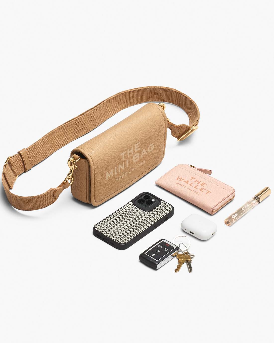 The Leather Mini Bag Camel Marc Jacobs