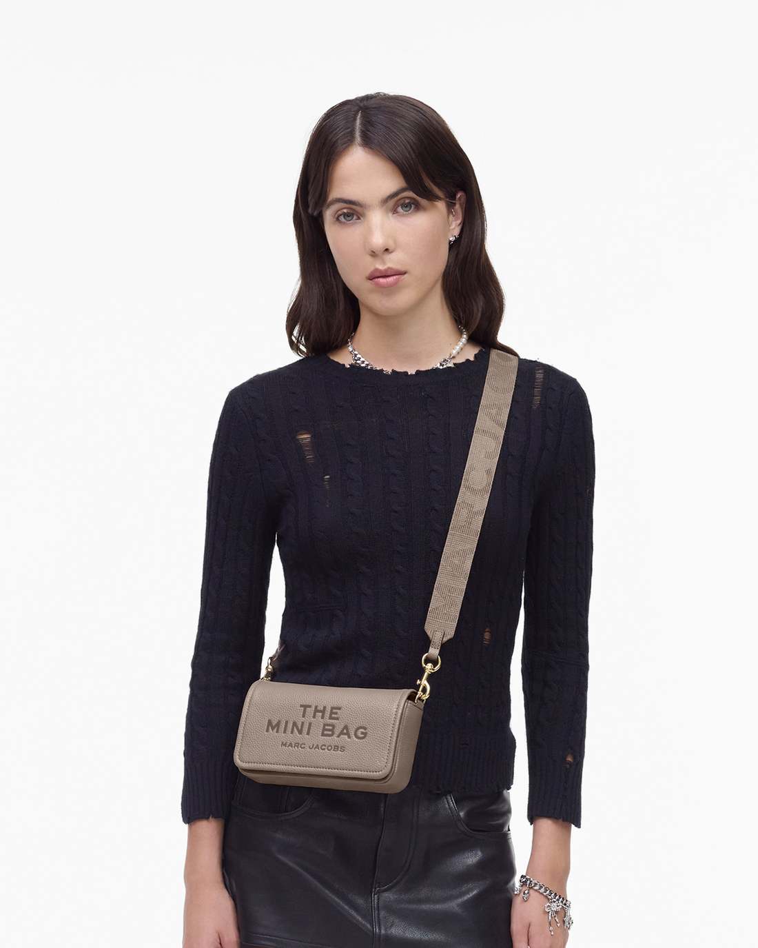 The Leather Mini Bag Cement Marc Jacobs