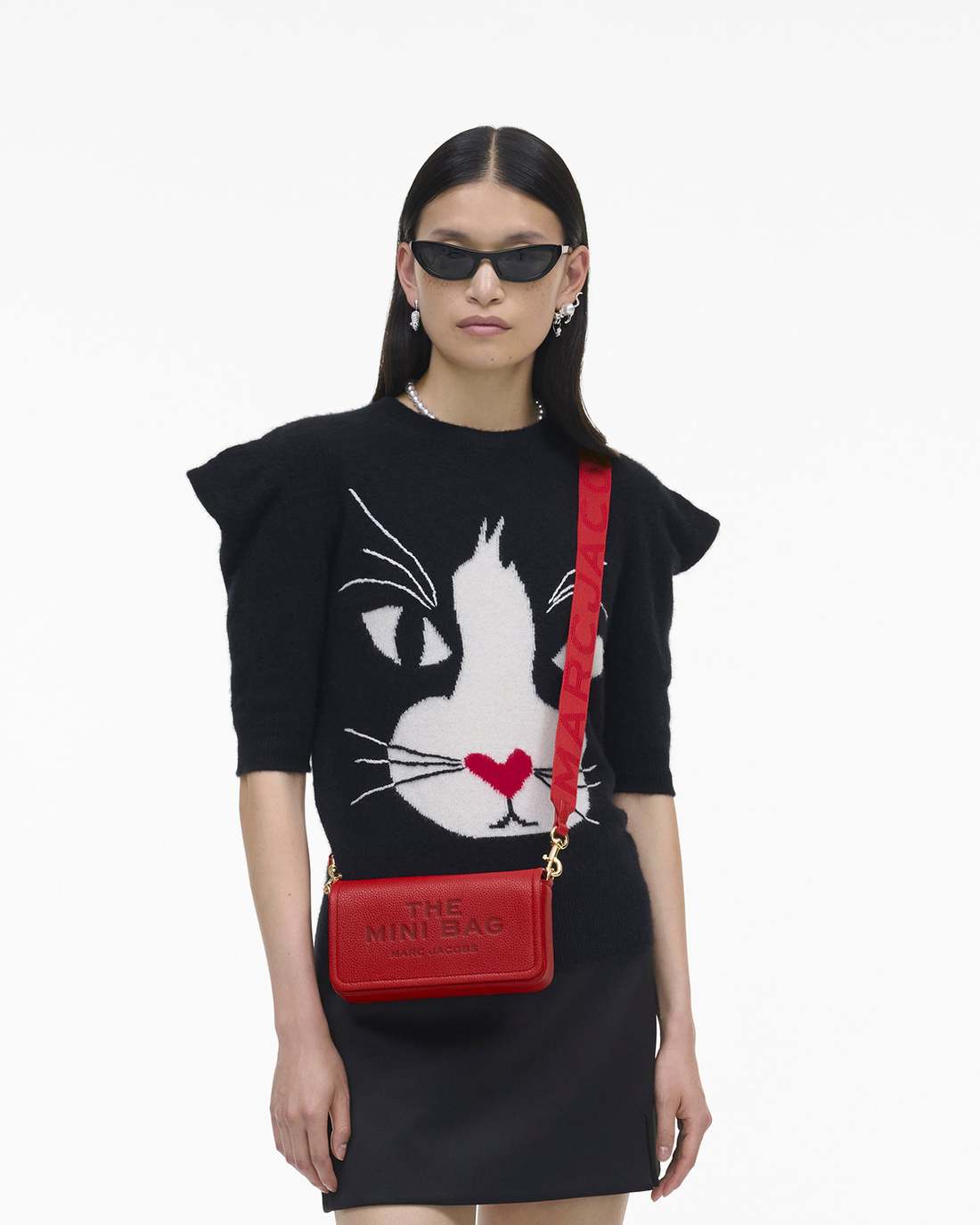 The Leather Mini Bag True Red Marc Jacobs