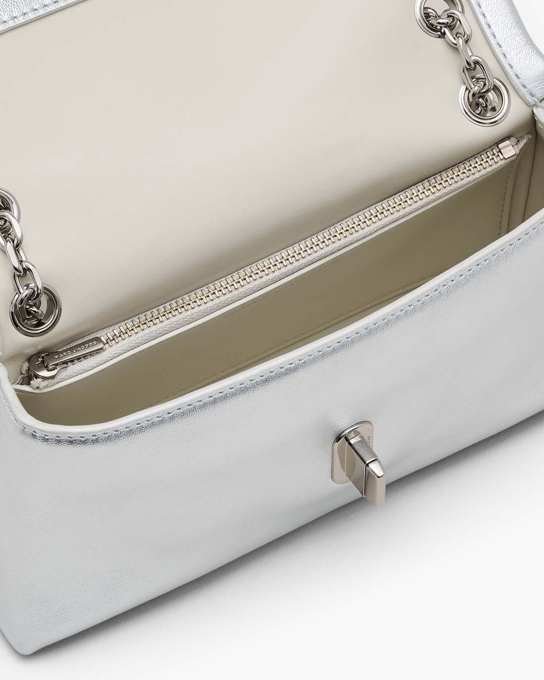 The Metallic Dual Chain Mini Bag Silver Marc Jacobs