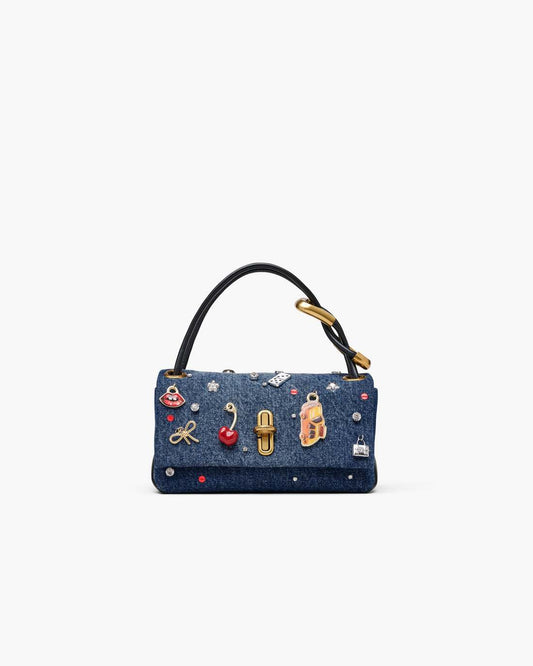 The Trinket Charm Denim Mini Dual Bag Medium Wash Multi Marc Jacobs