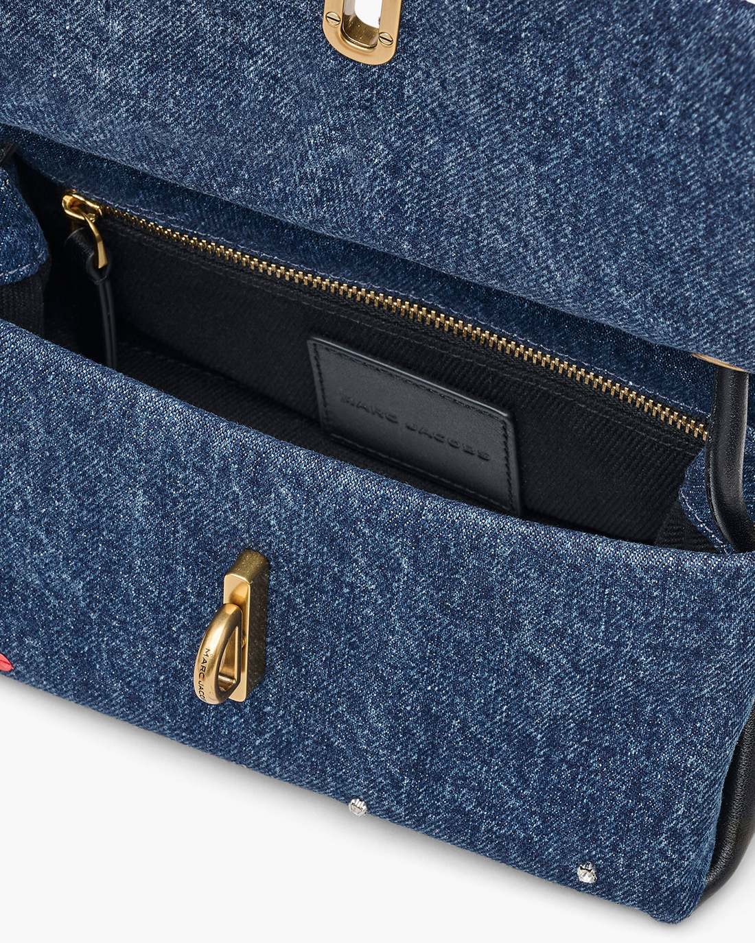 The Trinket Charm Denim Mini Dual Bag Medium Wash Multi Marc Jacobs