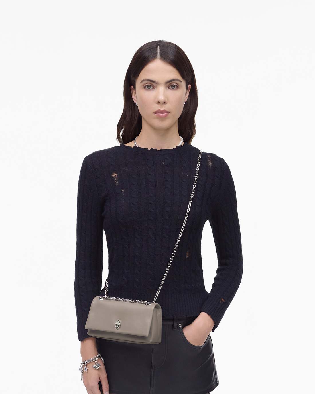 The Dual Chain Mini Bag Cement Marc Jacobs