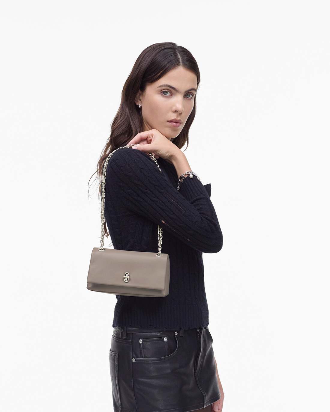 The Dual Chain Mini Bag Cement Marc Jacobs