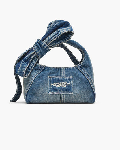 The Bow Denim Mini Sack Bag Medium Wash Indigo Marc Jacobs
