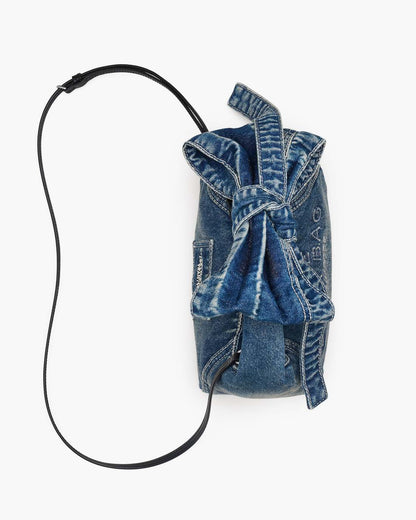 The Bow Denim Mini Sack Bag Medium Wash Indigo Marc Jacobs