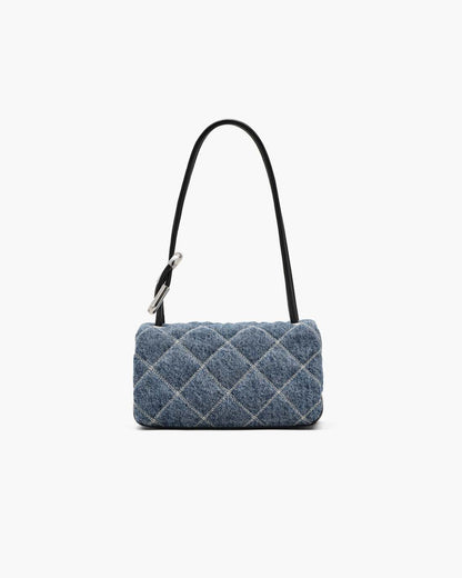 The Quilted Denim Mini Dual Shoulder Bag Light Wash Indigo Marc Jacobs