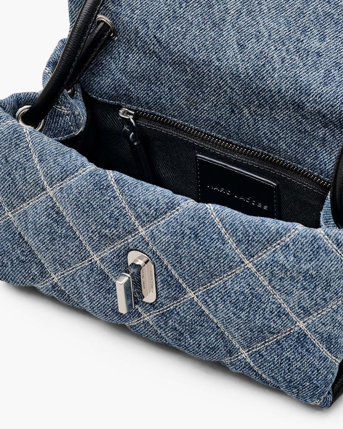 The Quilted Denim Mini Dual Shoulder Bag Light Wash Indigo Marc Jacobs