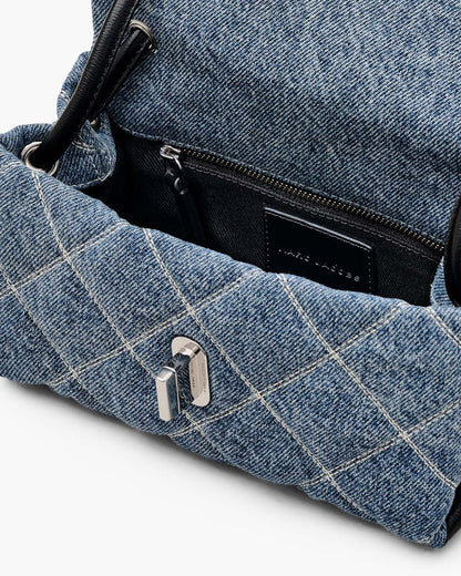 The Quilted Denim Mini Dual Shoulder Bag Light Wash Indigo Marc Jacobs