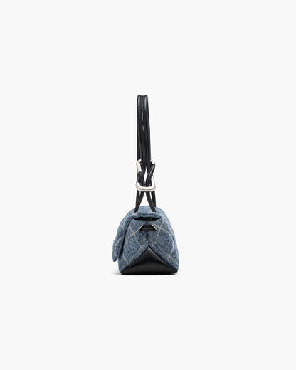 The Quilted Denim Mini Dual Shoulder Bag Light Wash Indigo Marc Jacobs