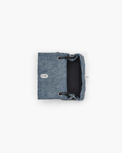 The Quilted Denim Mini Dual Shoulder Bag Light Wash Indigo Marc Jacobs