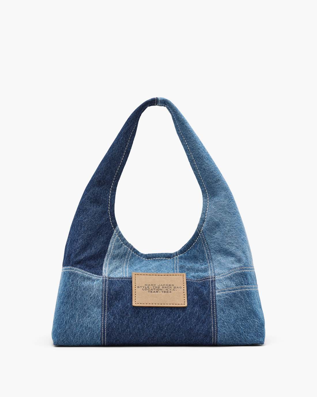 The Patchwork Denim Sack Bag Blue Denim Marc Jacobs