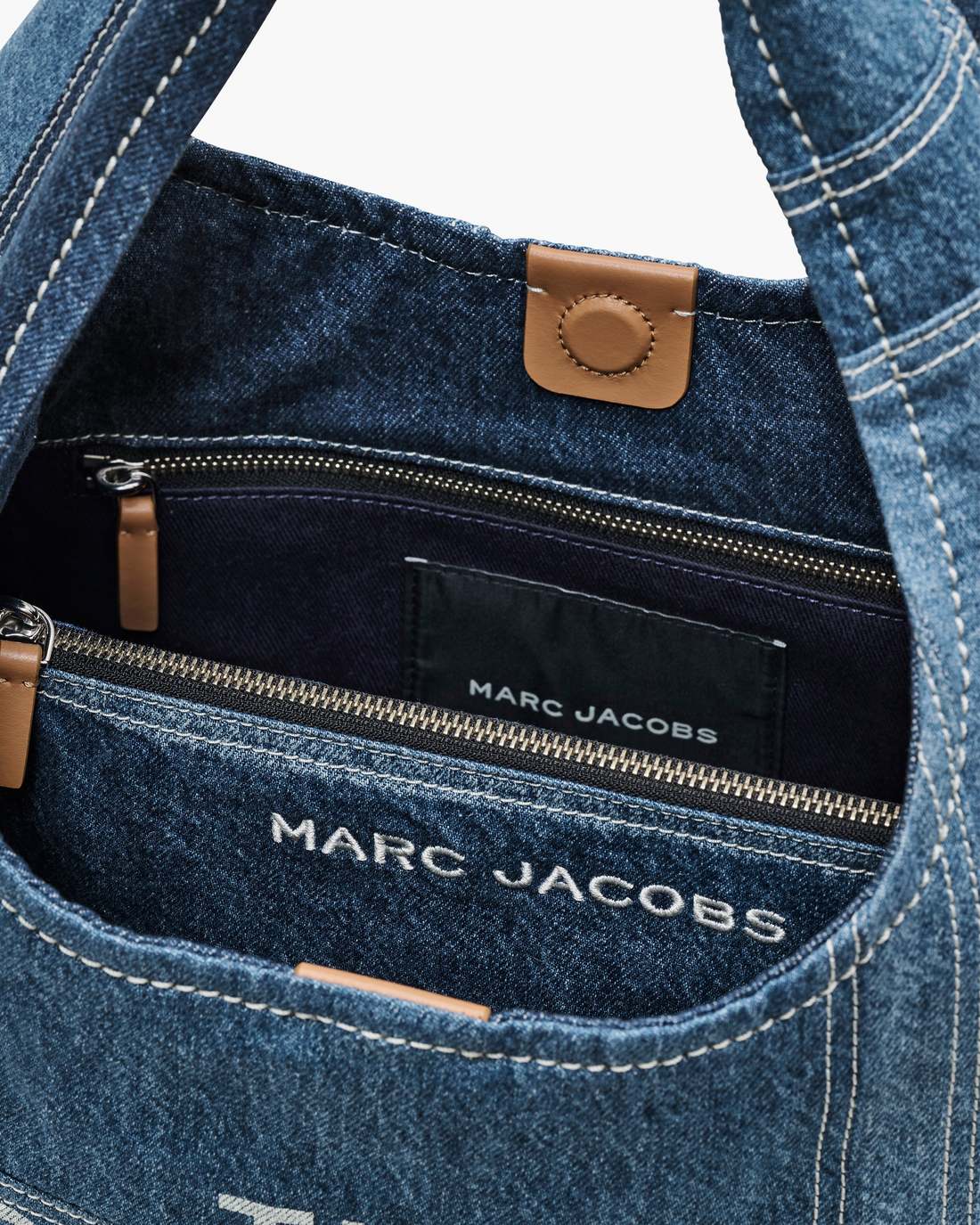 The Patchwork Denim Sack Bag Blue Denim Marc Jacobs