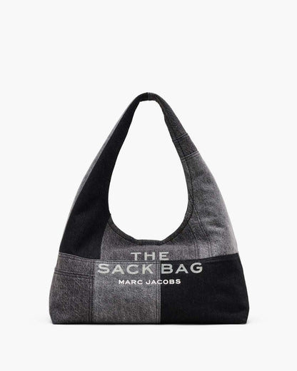 The Patchwork Denim Sack Bag Black Denim Marc Jacobs