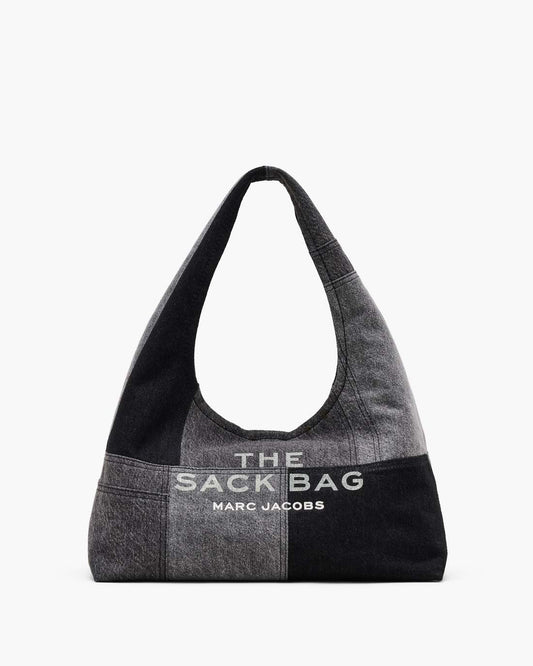 The Patchwork Denim Sack Bag Black Denim Marc Jacobs