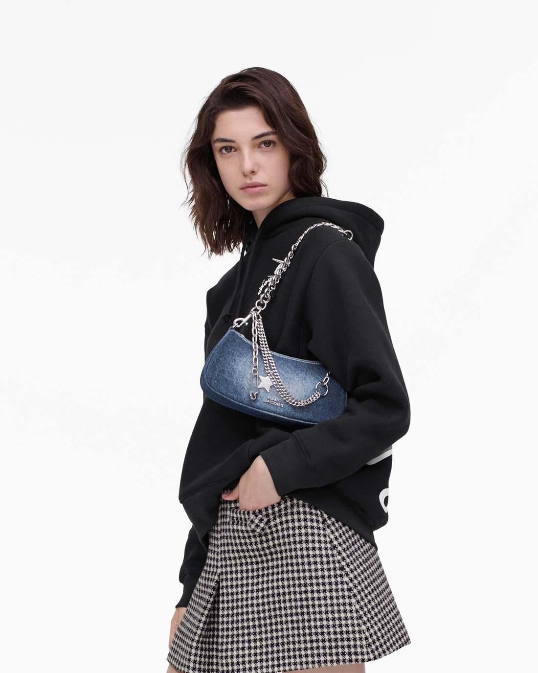 The Faded Denim Charm Shoulder Bag Faded Vintage Indigo Marc Jacobs