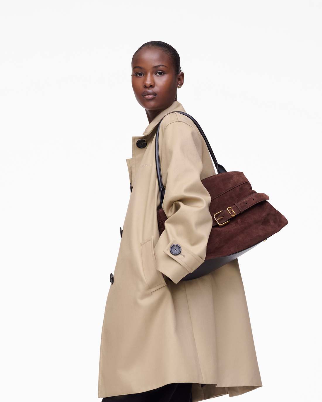 The Suede Dakota Satchel Dark Brown Marc Jacobs