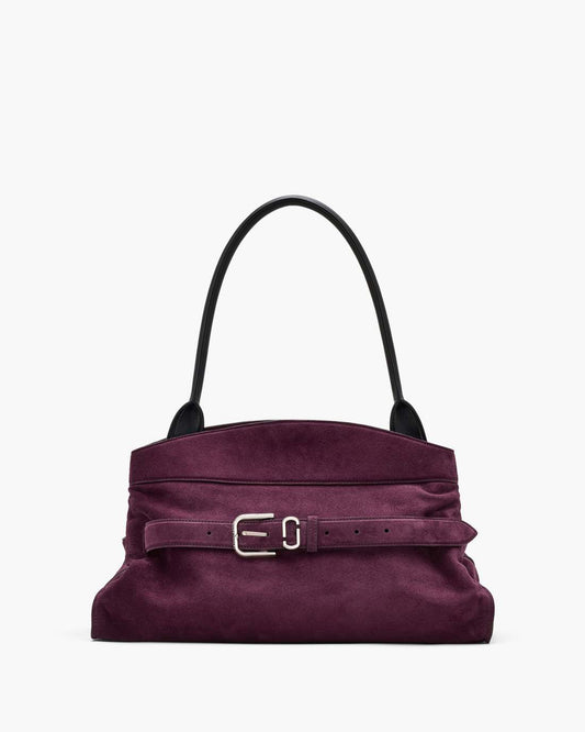 The Suede Dakota Satchel Dark Plum Marc Jacobs