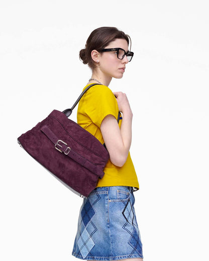 The Suede Dakota Satchel Dark Plum Marc Jacobs