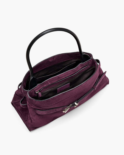 The Suede Dakota Satchel Dark Plum Marc Jacobs
