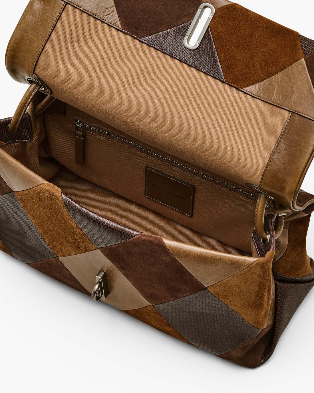 The Suede Patchwork Large Dual Bag Brown Multi Marc Jacobs