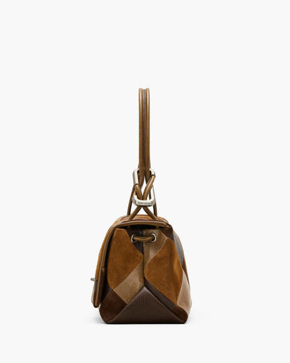 The Suede Patchwork Large Dual Bag Brown Multi Marc Jacobs