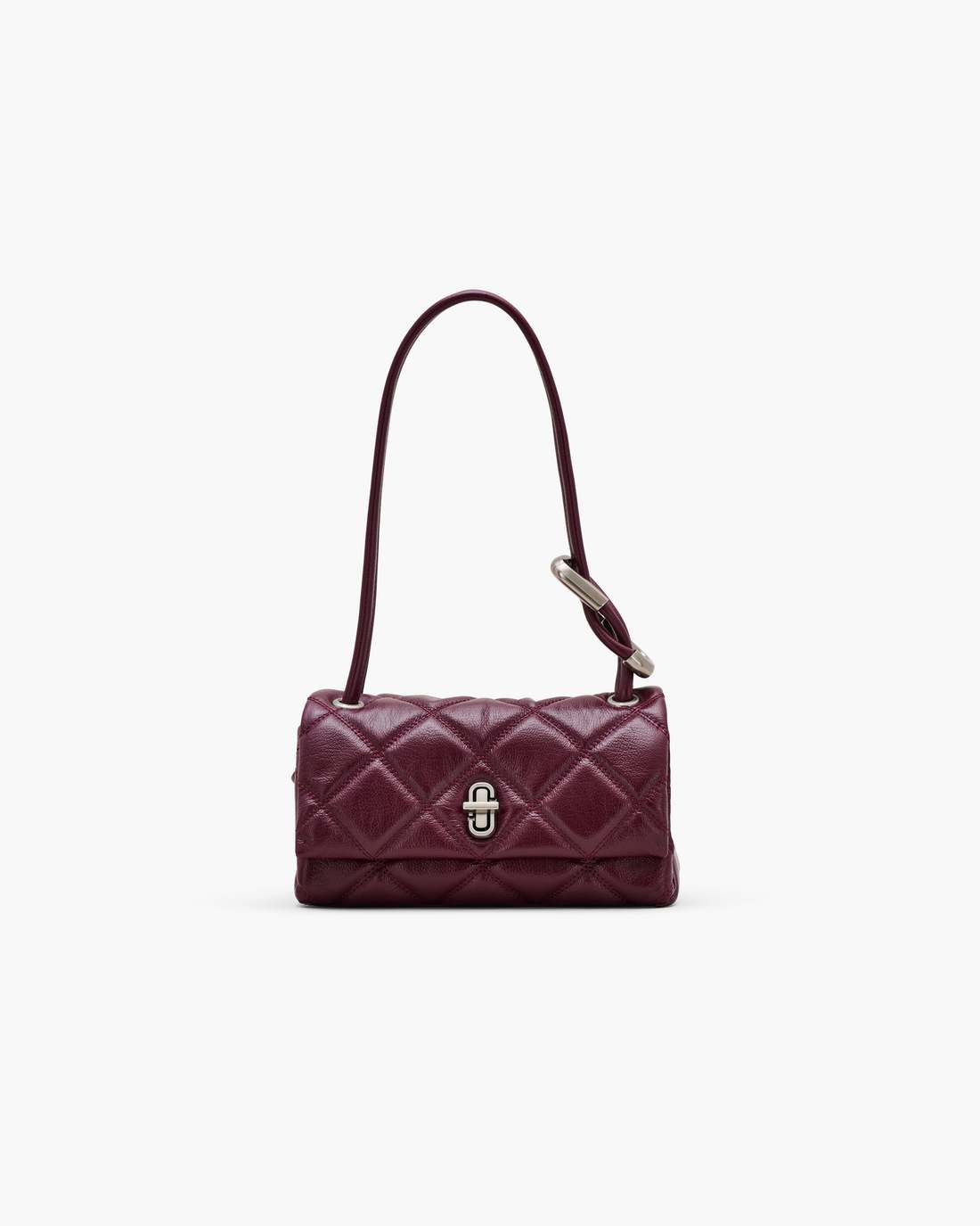 The Quilted Mini Dual Shoulder Bag Dark Plum Marc Jacobs