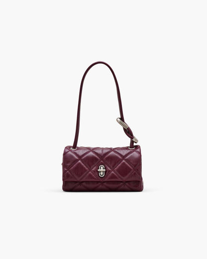 The Quilted Mini Dual Shoulder Bag Dark Plum Marc Jacobs