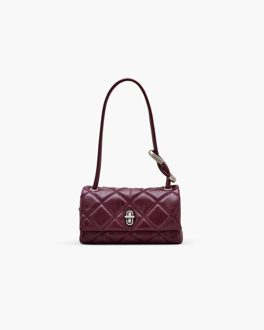 The Quilted Mini Dual Shoulder Bag Dark Plum Marc Jacobs