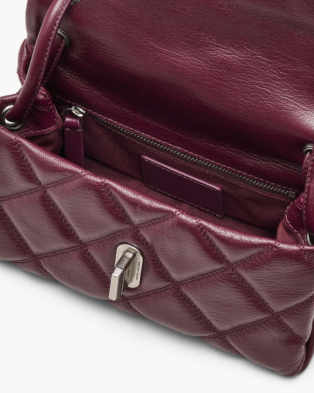 The Quilted Mini Dual Shoulder Bag Dark Plum Marc Jacobs