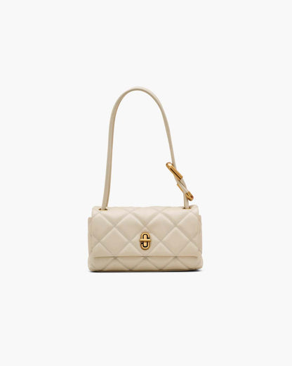 The Quilted Mini Dual Shoulder Bag Cloud White Marc Jacobs