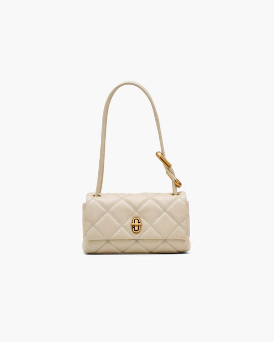 The Quilted Mini Dual Shoulder Bag Cloud White Marc Jacobs