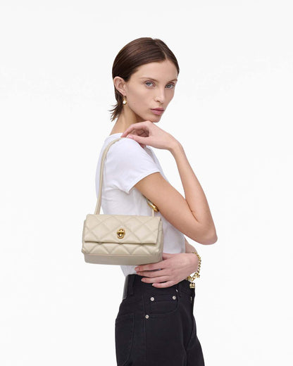 The Quilted Mini Dual Shoulder Bag Cloud White Marc Jacobs
