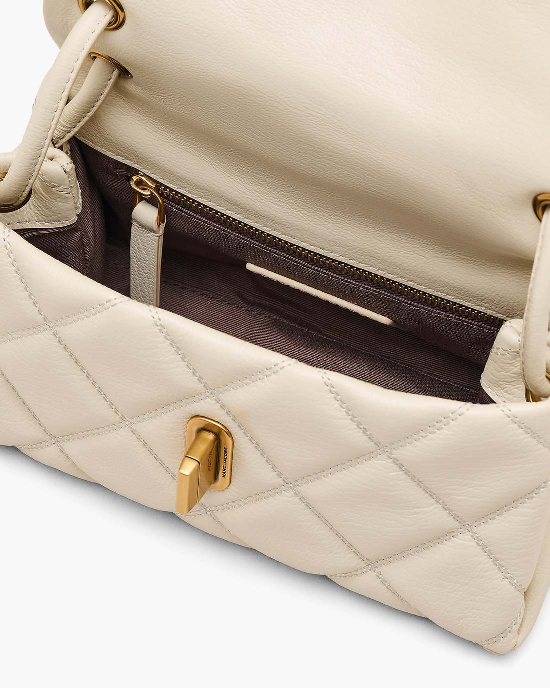 The Quilted Mini Dual Shoulder Bag Cloud White Marc Jacobs