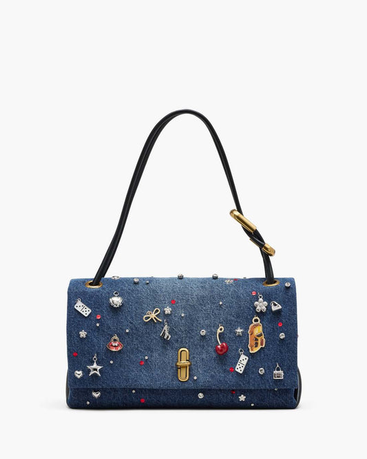 The Trinket Charm Denim Large Dual Bag Medium Wash Multi Marc Jacobs