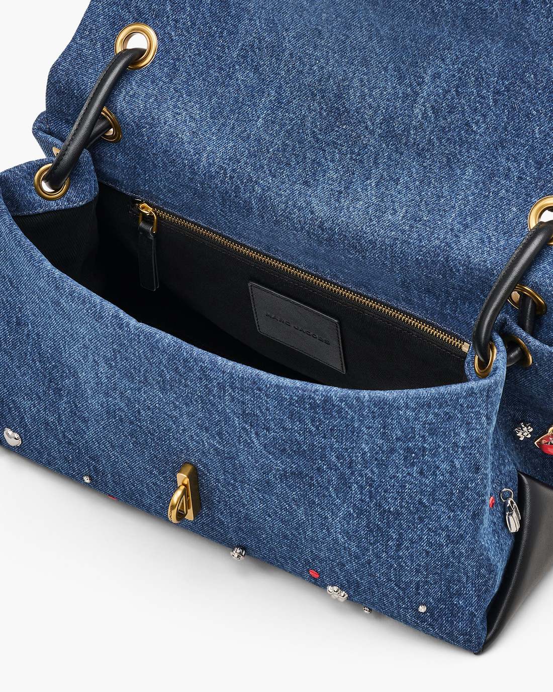 The Trinket Charm Denim Large Dual Bag Medium Wash Multi Marc Jacobs