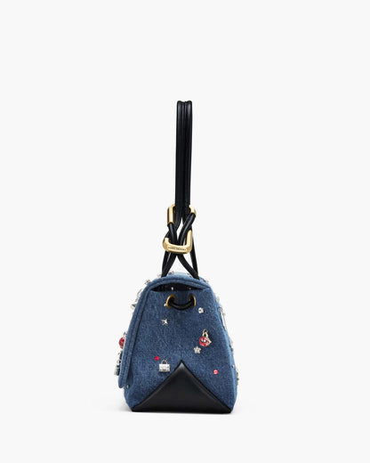 The Trinket Charm Denim Large Dual Bag Medium Wash Multi Marc Jacobs