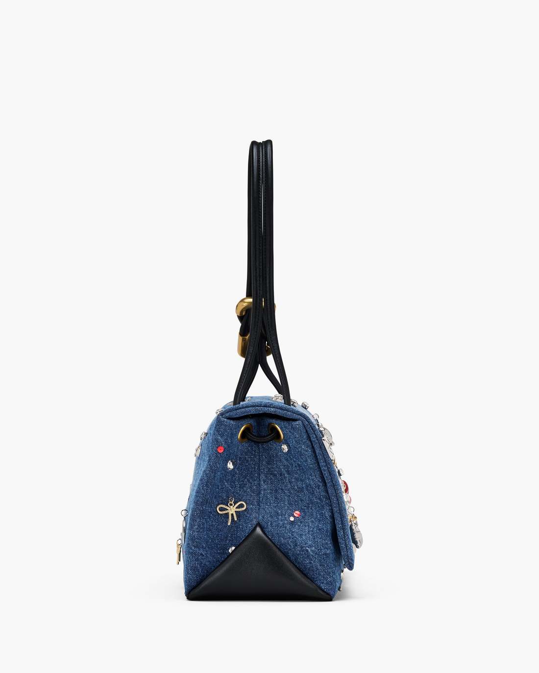 The Trinket Charm Denim Large Dual Bag Medium Wash Multi Marc Jacobs